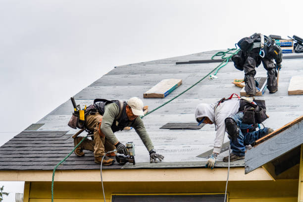 Professional Gutter Installation technician working in Schwertner, TX